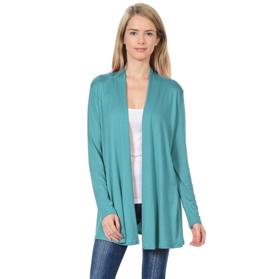 Pastel by Vivienne Women's Long Sleeve Jersey Cardigan Robin Egg Medium