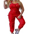 thumbnail image 1 of Salopettes Sans Manches pour Femmes Bretelles Réglables Combinaison avec Ceinture et Poches, 1 of 6