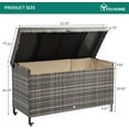 thumbnail image 2 of Dextrus 200 Gallon Outdoor Wicker Storage Box, Large Rattan Deck Box, Patio Cushion Storage, Waterproof Storage Box with Aluminum Frame, 2 of 7