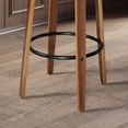 thumbnail image 3 of Art Leon Modern Bar Stools, 360 Degree Swivel and Footrest, Faux Leather Plywood Legs,Set of 2,Black, 3 of 8