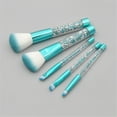 thumbnail image 4 of 5 Pcs Clear Crystal Diamond Material Handle For Eye Brush And Makeup Brush Set,Blue Makeup Brush, 4 of 9