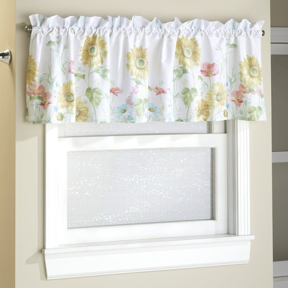 Farm Fresh Flowers Bathroom Window Valance Treatment with Rod Pocket