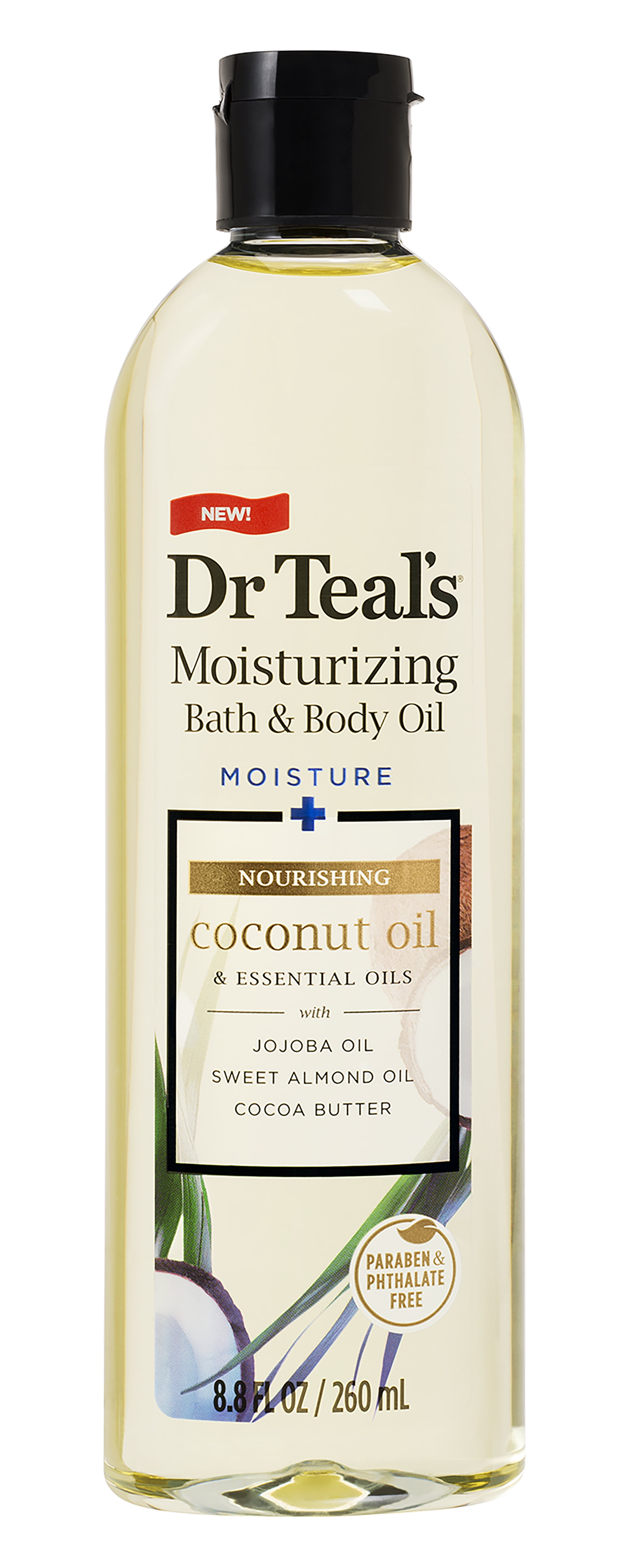 Dr Teal's Moisturizing Bath & Body Oil, Nourishing Coconut Oil, 8.8 fl
