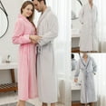thumbnail image 2 of Womens Soft Pajama Clearance- Bathrobes Buttons Thicken Silk Satin Sexy Plus Size Robe Sleepwear Gray Size M, 2 of 3