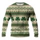 thumbnail image 4 of Ceisia Men's St. Patrick's Day Clover & Fair Isle Print Waffle Knit Long Sleeve Crew Neck Casual Top Brown XXL Gifts, 4 of 8
