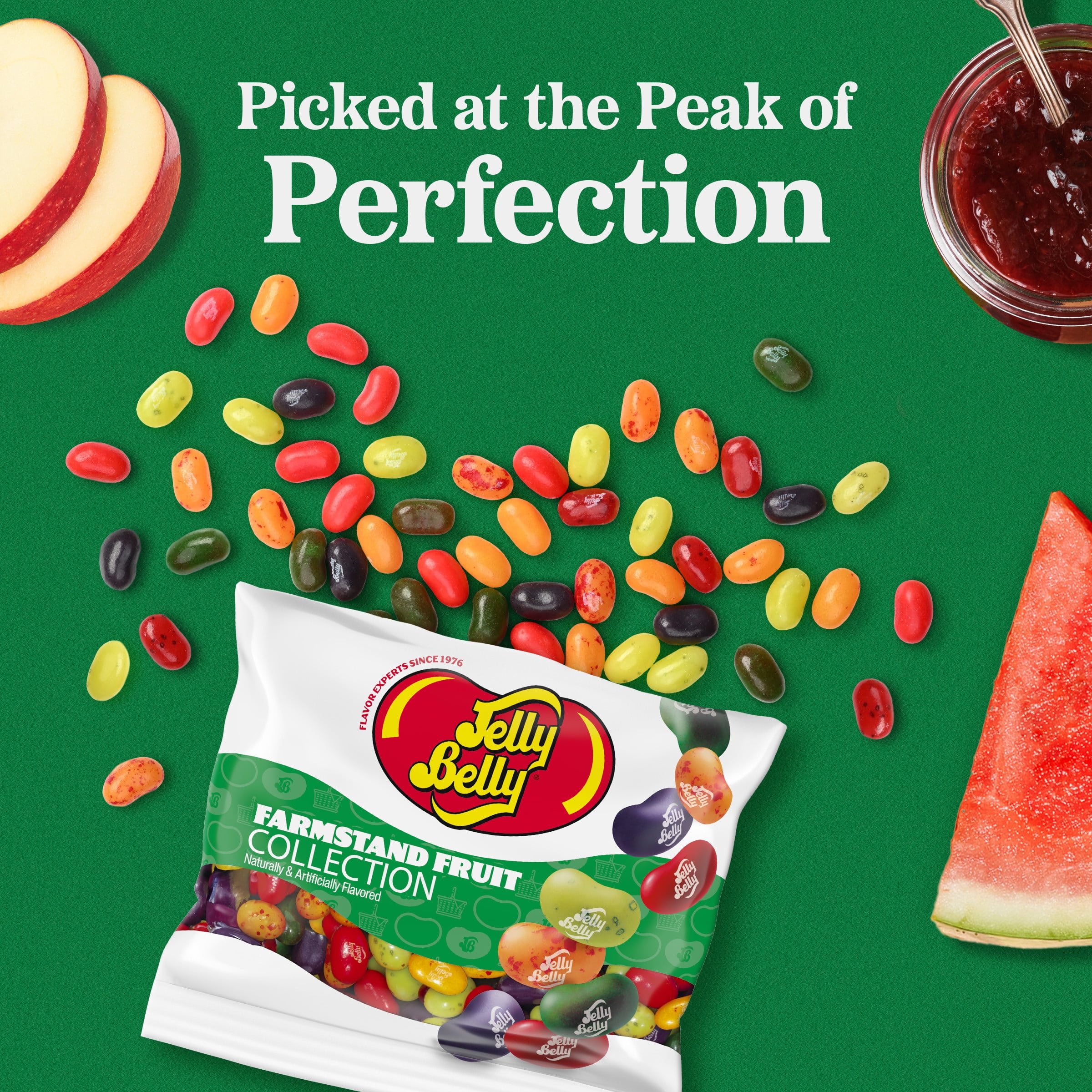 Jelly Belly Farmstand Fruit Jelly Bean Collection - 3.5 oz Grab & Go® Bag, 12-Count Case - Genuine, Official, Straight from the Source
