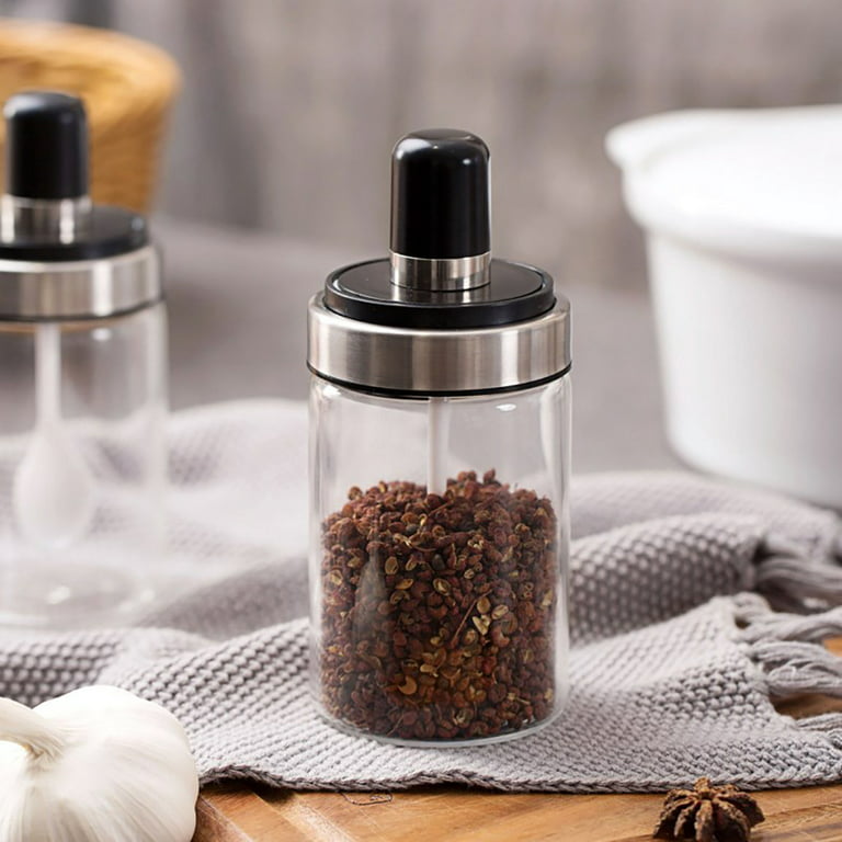 1pcs Salt Spice Jars Condiments Seasoning Storage Containers with Lid &  Spoon