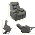 thumbnail image 4 of Power Lift Electric Recliner Chair Sofa for Elderly, 8 Point Massage & Lumbar Heat, 2 Side Pockets, Cup Holders, USB Ports, Remote Control, Home Theater Chair Lounge for Living Room, Gray, 4 of 10