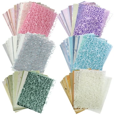 156 Sheets Scrapbook Paper Textured Paper Assorted Set, FineGood Decorative Mesh Fabric Paper for Card Making Scrapbooking Journaling Supplies