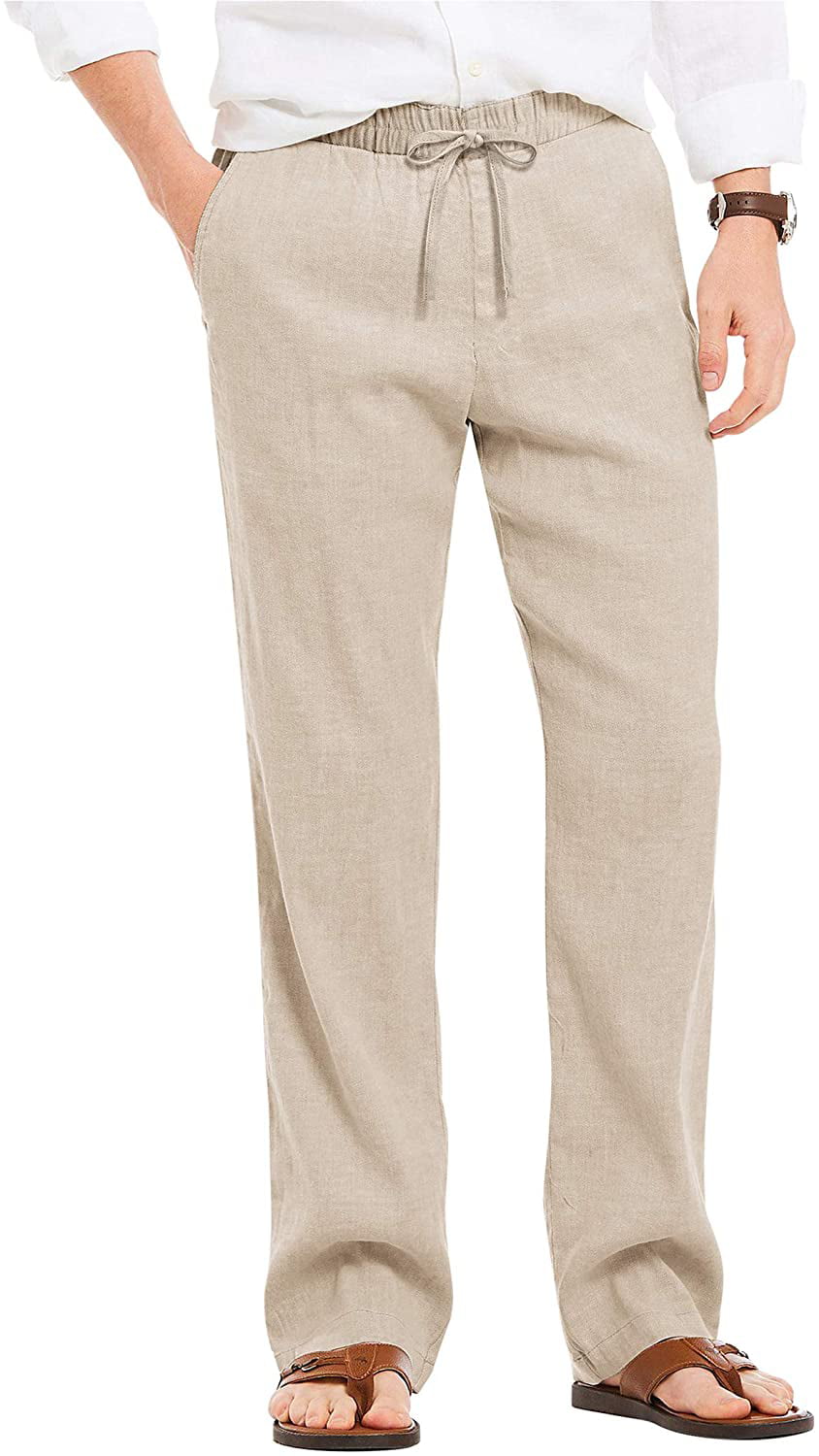 Cafe 6 Mens Linen/Cotton Drawstring Pants