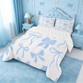 thumbnail image 2 of meiyoeat Blue Lovely Bow Full Size Comforter Sets For Girls,Dreamy Princess Bowknot Bedding Comforter Set For Kids,Reversible,3-Piece, 2 of 7