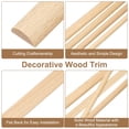 thumbnail image 3 of 6 Pack 15.75" Decorative Wood Trim, Unfinished 3D Wooden Furniture Molding Trim for DIY Craft, Home Wall Cabinet Shelf Window Door (Half-Round, 12mm), 3 of 6