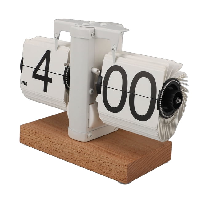 Vintage Design Auto Flip Clock Desk Clock with Exquisite , Stable Placement Knob Time Adjustment and Rear Battery Compartment
