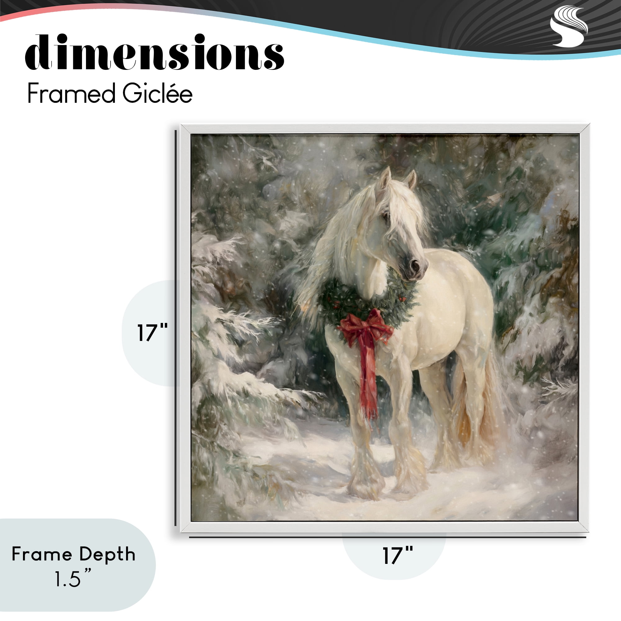 Stupell Industries Pretty Christmas Mare White Framed Giclee Art, design by Tina LeCour
