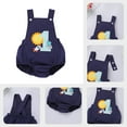 thumbnail image 3 of IBTOM CASTLE Infant Toddler Baby Boys Boho 1st Birthday Outfit Backless Overalls Romper for Cake Smash Photo Shoot 6-12 Months Navy Blue, 3 of 8