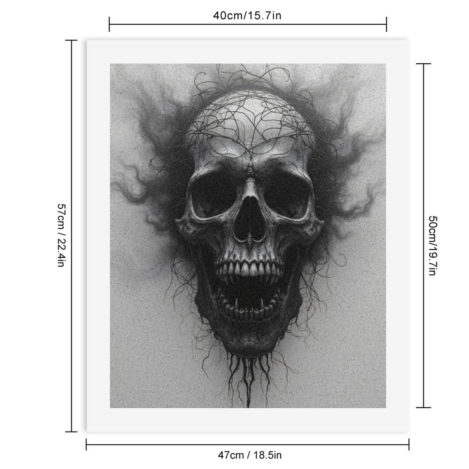 Paint By Numbers Kit for Adults Beginner - Skull Art Intricate Dark Lines DIY Canvas Painting Kits for Adults, Frameless Paint By Number for Adults for Home Wall Decor 16x20 Inch