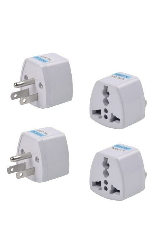 4 Packs Universal Travel Plug Adapter, UK to US Plug Adapters European to US Canada Adapter India to USA General Travel Adapter AC Power Plug Travel Socket Converter Outlet