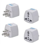 Fymlhomi 4 Packs Universal Travel Plug Adapter, UK to US Plug Adapters European to US Canada Adapter India to USA General Travel Adapter AC Power Plug Travel Socket Converter Outlet