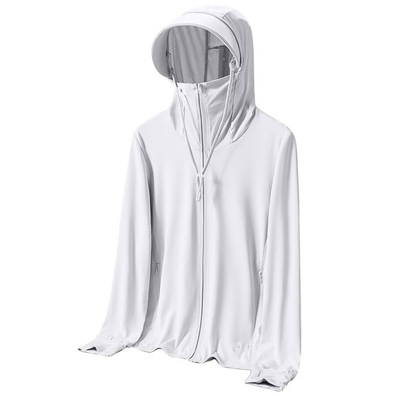 Women UPF 50  Cooling UV Protection Clothes Hooded Sun Protective Jacket Lightweight Long Sleeve Tops for Summer