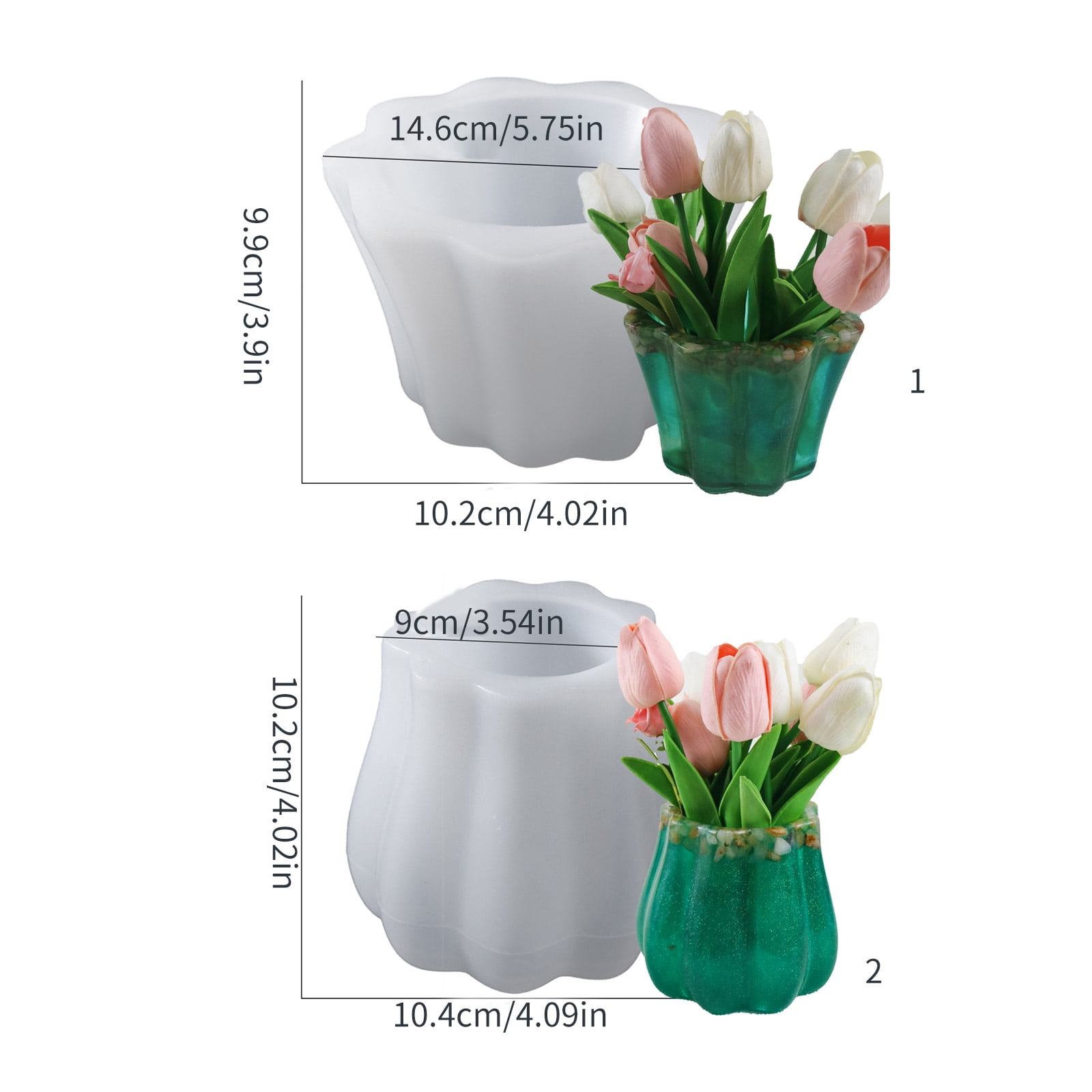 Succulent Flower Pots Silicone Mold DIY Garden Concrete Flowerpot Candle Holder Mould Resin Casting Molds Handmade Craft