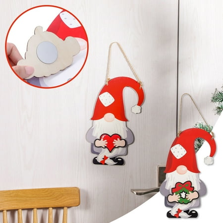 

Christmas Decoration Supplies Christmas Red Hat Old Man Listing Door Hanging Interchangeable Accessories Wooden Pendant