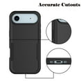 thumbnail image 6 of Military Grade Shockproof iPhone 17 Air Case,Dual Layer Full Body Protective Cover with Anti-Slip Grip & Raised Camera Heavy Duty Rugged Case- Black, 6 of 6