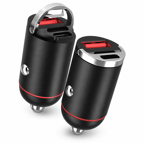 2-Pack 100W USB Type-C Car Charger with Dual Ports, Fast Charging for iPhone, Samsung, iPad