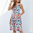 thumbnail image 1 of Pisexur Robe Décontractée pour Femmes Mode Florale Débardeur Sans Manches Robes d'Été pour Femmes Tendance Col en V Boutonnée Robe Évasée avec Poches Douce Extensible Robes d'Été pour Femmes Couvre-Maillot de Plage P-2TG Multicolore, 1 of 8