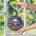thumbnail image 6 of Spooky Friends Welcome Here Halloween Skeleton Stained Glass Suncatcher Fall Spooky Decor, 6 of 8