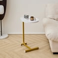thumbnail image 6 of Tcbosik C-Shaped Side Table, Small End Table with Faux Marble Top and Metal Frame for Living Room, Easy Assembly, White, 6 of 6