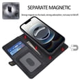 thumbnail image 2 of for iPhone 16e PU Leather 2 in 1 Case, Detachable Magnetic Wallet Case with Card Holder, Removable Flip Folio Cover with Stand Shockproof Protective Phone Cover, Compatible with MagSafe, Black, 2 of 8