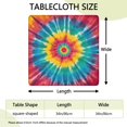 thumbnail image 2 of Colorful Tie Dye Mandala Pattern Square Fitted Tablecloth with Elastic Edge,Square Table Cover,Washable Elastic Table Cover for Home Kitchen Party Decor 34"x34", 2 of 6