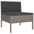thumbnail image 3 of vidaXL 2 Piece Garden Lounge Set with Cushions Poly Rattan Grey, 3 of 5