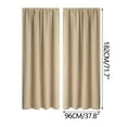 thumbnail image 3 of Holloyiver Blackout Curtains Panels for Bedroom, Solid Thermal Insulated Window Treatment Rod Pocket Blackout Drapes for Living Room (1 Panels, 37.8" Wide by 71.7" Long, Beige), 3 of 8