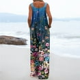 thumbnail image 4 of Jumpsuits for Women's Plus Size Dressy Printed Casual Jumpers Button Sleeveless Wide Leg Trousers with Pocket on Clearance, 4 of 6