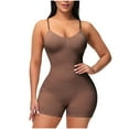 thumbnail image 6 of BLTIBY Tank Top Bodysuit for Women U Neck Solid Color Shorts Jumpsuit Tummy Control Seamless Shapewear Comfy Fashion Bodysuits Coffee S, 6 of 9