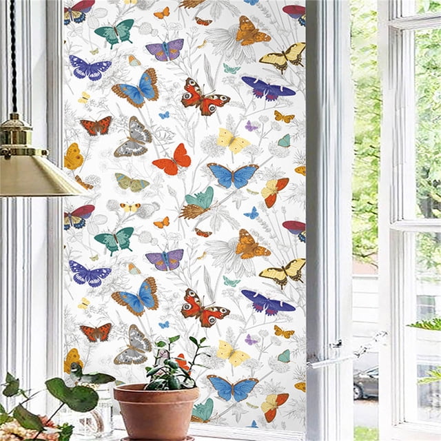 Stickers Electrostatic Glass Stickers Glue Free Window Film Removable Colored Bathroom Bathroom Glass Stickers