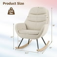 thumbnail image 2 of Costway 1 PCS Upholstered Rocking Chair with Padded Backrest & Seat Rubber Wood Feet Metal Frame, 2 of 10