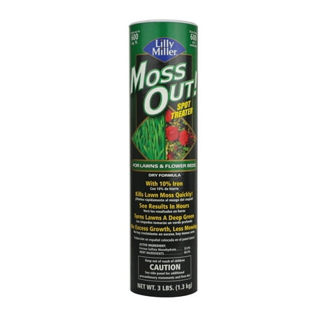 Lilly Miller Moss Out! Spot Treater for Lawns & Flower Beds, Herbicide, 3lb. 1 pack