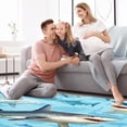 thumbnail image 4 of Shark Modern Geometric Area Rug - Soft Polyester Floor Mat for Living Room, Bedroom, or Office - Stylish Accent Rug for Home Decor - 5' x 8' Gray and White Rug, 4 of 6