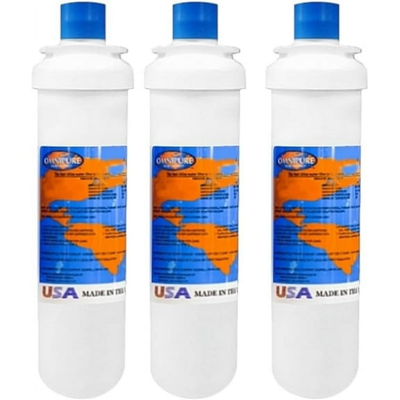 IPW Industries Inc-Omnipure - (L10HMLC) - L-Series 10" x 2.5" Twist Off Carbon Block Filter 1 Micron 3 Pack