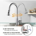 thumbnail image 3 of Wowow Single-Handle Pull Down Sprayer kitchen faucets stainless steel in Brushed Nickel, 3 of 8