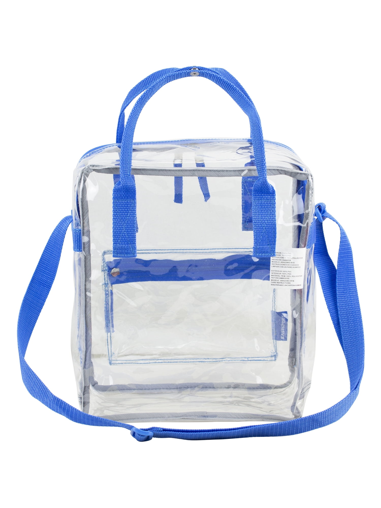 Eastsport Unisex Stadium Approved Clear Handbag Tote Crossbody, Royal Blue