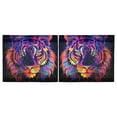 thumbnail image 3 of Tiger Head Purple Kitchen Curtains Half Tier Curtain 2 Rod Pockets Bathroom Bedroom Cupborad Living Room 27"x24", 3 of 7