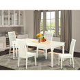 thumbnail image 4 of East West Furniture Dover 5-piece Wood Kitchen Table Set in Linen White, 4 of 4