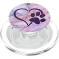 thumbnail image 1 of Phone Grip ASBDesigns con estampado de patas de perro moradas en forma de corazón, 1 of 5