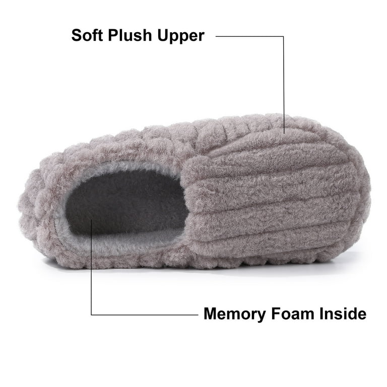 Litfun Women's Fuzzy Memory Foam Slippers Warm Comfy Winter House Shoes,  Brown, Size 8-8.5 
