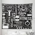 thumbnail image 1 of Fitness Tapestry, Active Life Theme Composition Words Exercising and Various Typography, Fabric Wall Hanging Decor for Bedroom Living Room Dorm, 5 Sizes, Pale Grey Black, by Ambesonne, 1 of 1