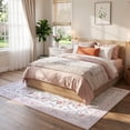 thumbnail image 4 of Lahome Washable 5'x7' Area Rug, Pink Vintage Floral Rugs for Living Room, Soft Non-Slip Botanical Carpet for Bedroom Girls Teens, Boho Flower Nursery Playroom Dorm Decor, Pink, 4 of 11