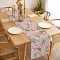 thumbnail image 2 of Spring Floral Table Runner Watercolor Flower Green Leaves Light Pink Background Table Runners Dresser Scarves Holiday Kitchen Dining Table Decoration for Home Party Indoor 13x90 Inch, 2 of 9